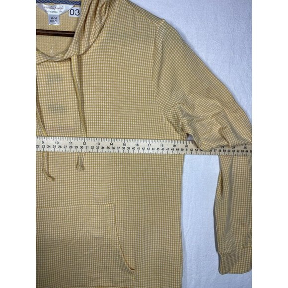 Weatherproof Vintage Womens Hoodie Shirt Gingham Long Sleeve Size Medium Yellow - Picture 2 of 8